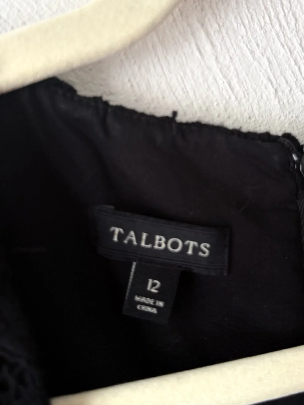 Talbots Black Lace Shift Dress 100% Cotton Classic Elegant Cocktail Work Sz 12 - Picture 5 of 6